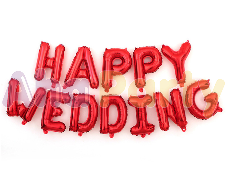 Dây Bóng Happy Wedding Đỏ