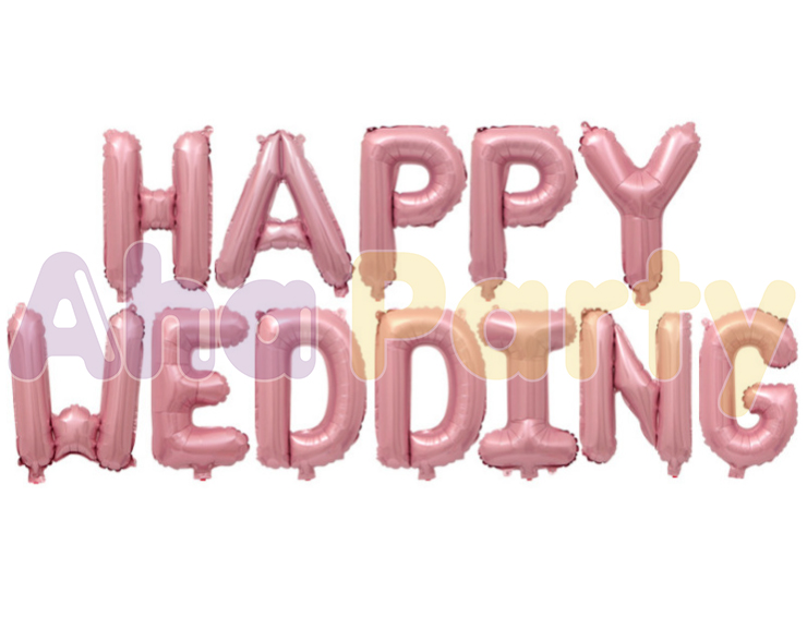 Dây Bóng Happy Wedding Hồng